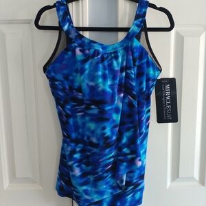 Miracle Suit Tankini Top Ursula Blue 12